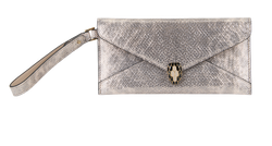 Bulgari Serpenti Forever Wristlet, Leather, Silver, MII, B, 3*